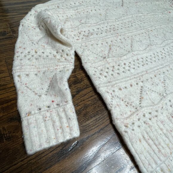 Sundance Minnie Oversized Speckled Cream Multicolor Vneck Sweater Womens Large - Picture 3 of 7